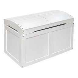 Badger Basket Co. Hardwood Barrel Top Toy Chest - White