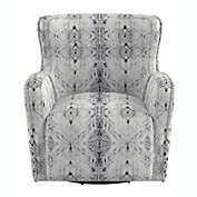 Lazzara Home Vega Printed Chenille Swivel Arm Chair