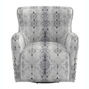 Lazzara Home Vega Printed Chenille Swivel Arm Chair
