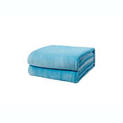 L&#39;baiet Modern Indoor Fleece Queen Blanket 90"x90" 100% Polyester, Fluffy, Cozy, Plush, Microfiber, Warm Bedding Cover - Blue