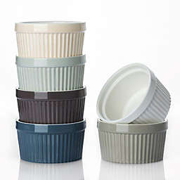 DOWAN 4Oz Porcelain Classic Style Ramekins for Baking Set of 6