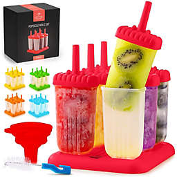 Zulay Kitchen Popsicle Molds Set of 6 - Red
