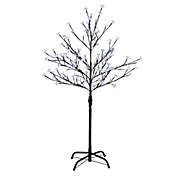 Northlight 4&#39; Pre-Lit Artificial Cherry Blossom Flower Tree - Pure White LED Lights