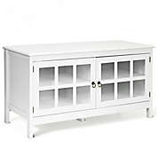Costway 50 Inch Modern Wood Large TV Stand Entertainment Center for TV-White