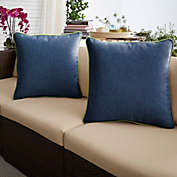 Outdoor Living and Style Set of 2 Indigo Blue Sunbrella Outdoor Pillow 18"