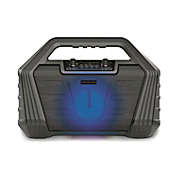 Proscan - Portable Bluetooth Speaker, 10cm Length, FM Radio, LED Lighting, Black