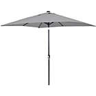 Alternate image 0 for Sunnydaze 8.75-Foot Rectangle Market Patio Umbrella with Solar LED Lights - Gray