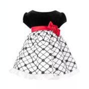 Bonnie Baby Girl&#39;s Velvet Flocked Organza Dress White Size 24 Months