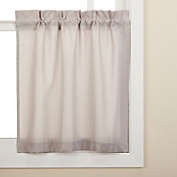 Sweet Home Collection   Opaque Ribcord Kitchen Window Curtains, 24" Tier Pair, Gray