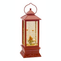 Melrose Decorative Lighted Snow Globe Cardinals Lantern 4\