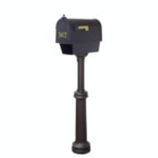 Special Lite Products Berkshire Curbside Mailbox with Newspaper Tube, Front Address Numbers and Bradford Mailbox Post