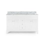 Contemporary Home Living 61" White Contemporary Handcrafted Double Sink Bathroom Vanity