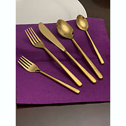 Vibhsa Flatware Gold 30 Piece Place Setting-Hammered