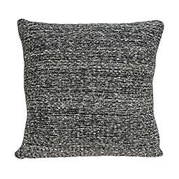 HomeRoots Square Gray Black Weave Accent Pillow Cover - 20