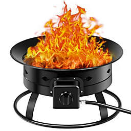 Costway 58,000BTU Firebowl Outdoor Portable Propane Gas Fire Pit with Cover and Carry Kit
