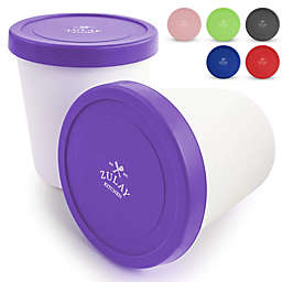 Zulay Kitchen Ice Cream Containers 2 pack - Purple