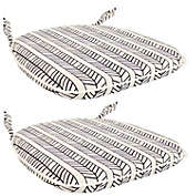 Sunnydaze U-Shaped Outdoor Seat Cushions with Ties - 2-Pack - Arrow Stripes
