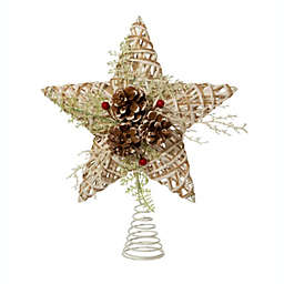 Kurt Adler (#H4205) Natural Pinecone Accent Star Christmas Tree Topper, 12
