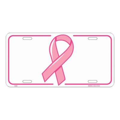 Smart Blonde Breast Cancer Awareness Ribbon Novelty Vanity Metal License Plate Tag Sign