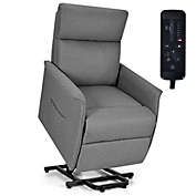 Slickblue Electric Fabric Padded Power Lift Massage Chair Recliner Sofa-Grey