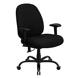 Emma + Oliver 400 lb. Big & Tall Black Fabric Adjustable Back Swivel Ergonomic Office Chair