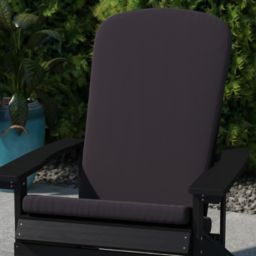 Flash Furniture Charlestown Set of 2 All Weather Indoor/Outdoor High Back Adirondack Chair Cushions, Patio Furniture Replacement Cushions - Gray