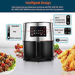 Smilegive 6.3QT 1700W Stainless Steel Air Fryer Oven For Roasting Multi-function Screen