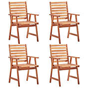 vidaXL Patio Dining Chairs 4 pcs Solid Acacia Wood