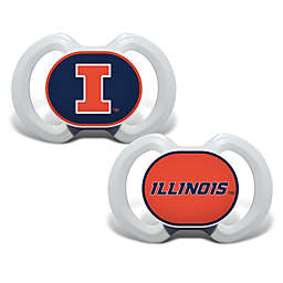 BabyFanatic Pacifier 2-Pack - NCAA Illinois Fighting Illini - Officially Licensed League Gear