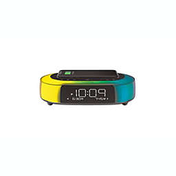 iHome Color Changing Bluetooth Alarm Clock Speaker with Qi Wireless, Speaker Phone, and USB Charging