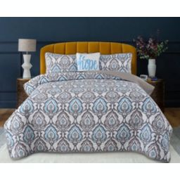 Lux Decor Collection Reversible 4-Pieces Lightweight Microfiber Quilt Set (king, Dark Grey Azita)