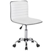 Topeakmart Adjustable Office Desk Chair with Wheels in White