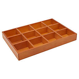 Juvale Wooden Drawer Organizer with 12 Compartments, Sorting Tray (13.2 x 9.2 in)