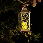 IMAGE LED Solar Outdoor Lantern Waterproof Flicking Amber yellow