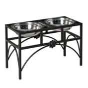PawHut Double Stainless Steel Heavy Duty Dog Food Bowl Elevated Pet Feeding Station, 23 inches