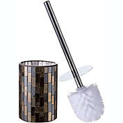 Toilet Brush Set   Toilet Bowl Brush And Holder   Bathroom Accessory Set   Silver Mosaic