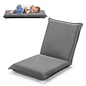 Costway-CA Adjustable 6 position Folding Lazy Man Sofa Chair Floor Chair-Gray