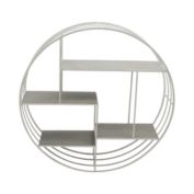 Kingston Living 32" Gray and White Round Shaped Wall Shelf