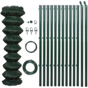 Home Life Boutique Chain Link Fence with Posts Steel 4&#39; 1" x 82&#39; Green