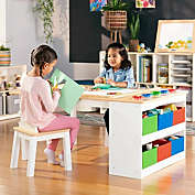 Guidecraft White Kids Activity Table and Drawing Desk