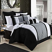 Chic Home Livingston Bed In A Bag Comforter Set - 12-piece - King 101" x 86" - Black