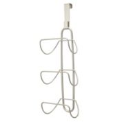 mDesign Metal Over Shower Door Towel Rack Storage Organizer, 3 Tiers