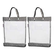 Unique Bargains Office Nylon Document Bag with Handle Mesh Files Tote Pouch, Gray 2 Pack