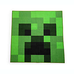 Minecraft Green Creeper Large Square Area Rug   Official Video Game Collectible   Indoor Floor Mat, Rugs For Living Room and Bedroom   Home Decor For Kids Room, Playroom   52 x 52 Inches