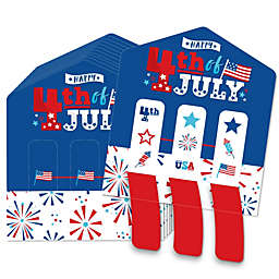 Big Dot of Happiness Firecracker 4th of July -  Party Game Pickle Cards - Pull Tabs 3-in-a-Row - Set of 12