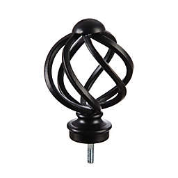Evergreen Round Swirl Interchangeable Finial, Black- 4.25x3x3 in Durable Hardware for Flags
