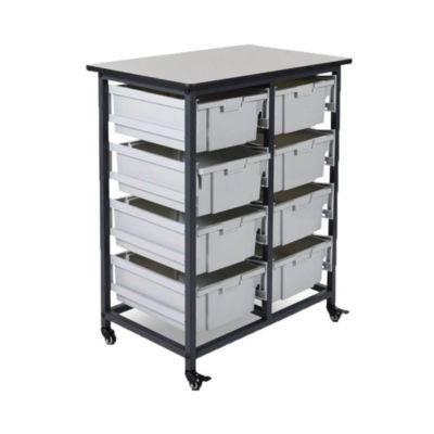 Luxor MBS-DR-8L Mobile Bin Storage System - Double Row with 8 Large Bins