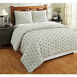 Queen Athenia Comforter 100% Cotton Tufted Chenille Comforter Set Sage - Better Trends