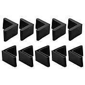 Unique Bargains Furniture Angle Iron Foot Pads, L Shaped Rubber Leg Covers Protectors for Protecting Hardwood and Laminate Flooring, 1.7"x1.7"x1.14"(L*W*H) 10 Pieces Black