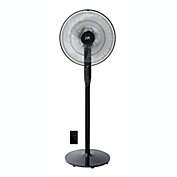 Sunpentown Heavy Duty Quiet 16" DC-Motor Energy Saving Stand Fan with Remote Control and Timer - Piano Black